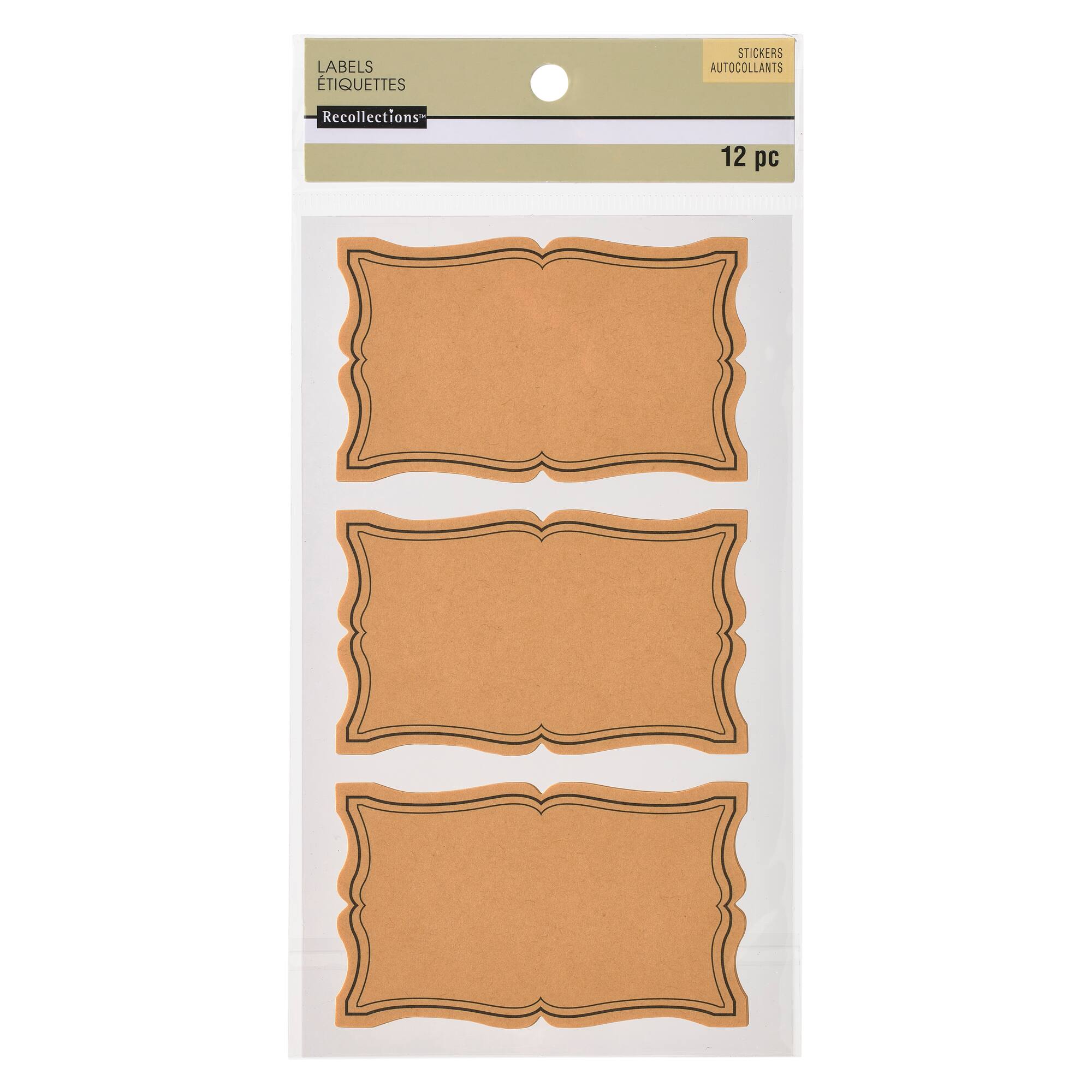 12 Packs: 12 ct. (144 total) Rectangular Kraft Paper Labels by Recollections™